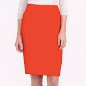 J.Crew 6/8 Wool Pencil Mini Midi Skirt Red Orange